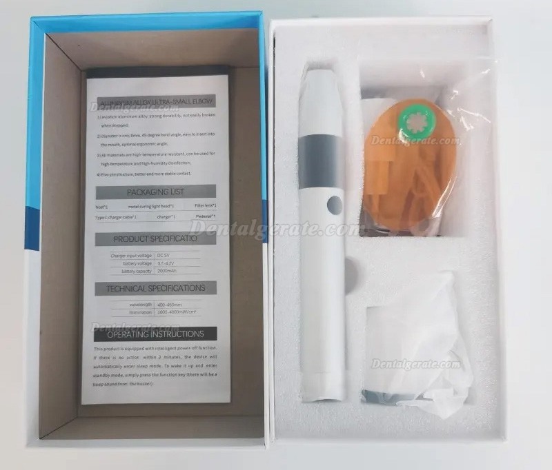 Dental Kabellos LED Polymerisationslampe 2500 mW/cm&sup2; / 3800 mW/cm&sup2;
